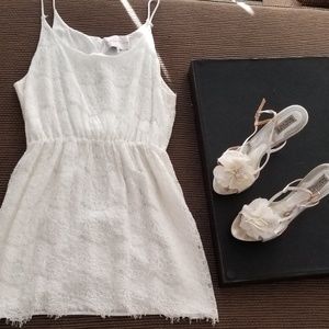 Charles Henry white lace dress